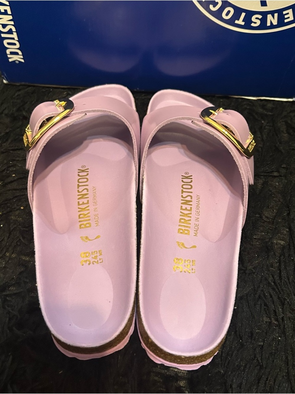 BIRKENSTOCK Madrid big buckle leather gold buckle sandals shoes women’s eur 38 - Picture 3 of 7